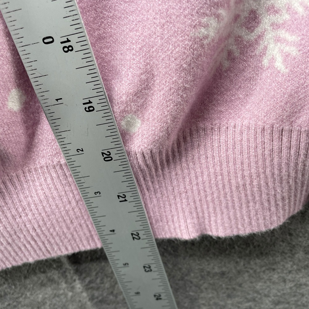 My Violet Teddy Bear Sweater Vest Womens XL/2X Pink Snowflake Presents Button - Picture 9 of 9